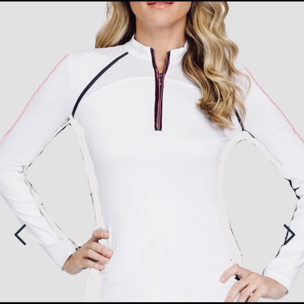 TAIL TECK~Size 14 ~Quarter Zip Long Sleeve Top Performance Jersey ~Shirt